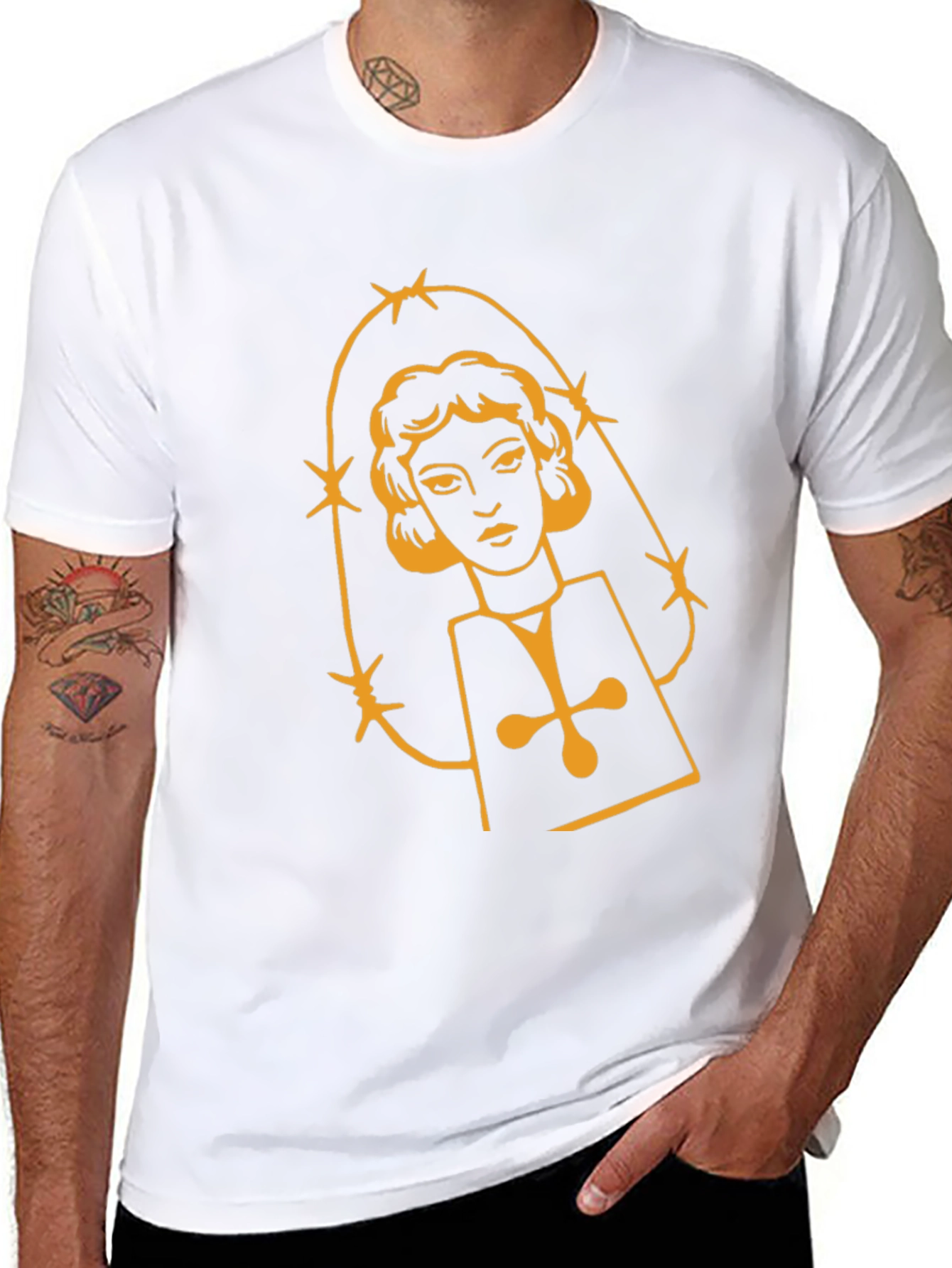 Graphic Tee - Retro Virgin Mary Design