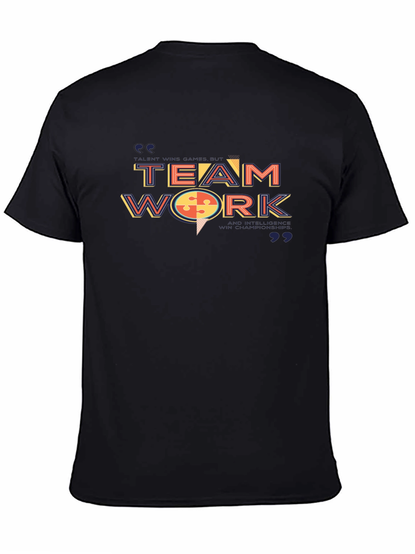 Teamwork Graphic T-Shirt - Stylish Crew Neck Tee
