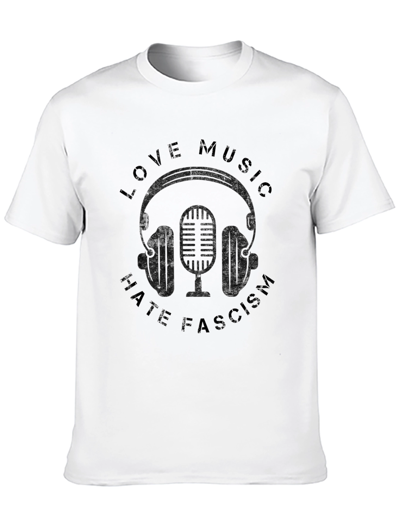 Love Music Hate Fascism Graphic T-Shirt