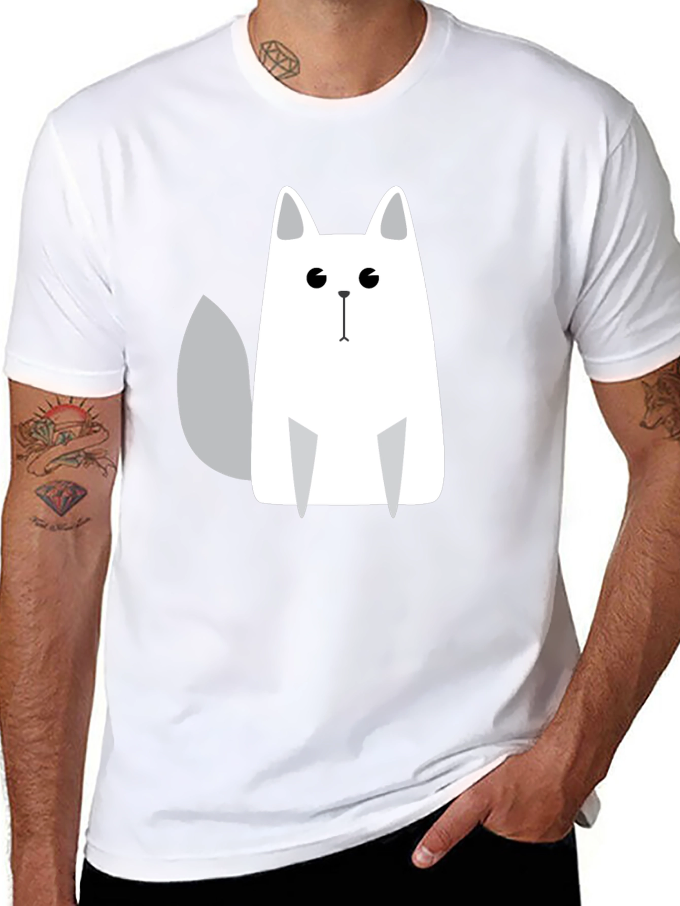 Cool Cat Graphic Print Black T-Shirt