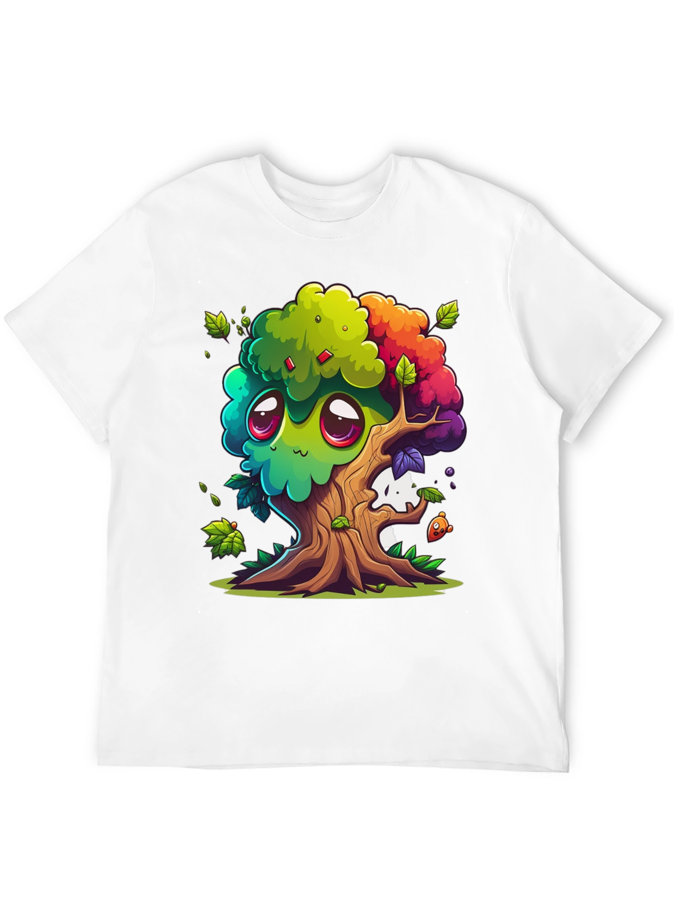 Cartoon Tree Graphic Tee - Whimsical Unisex T-Shirt