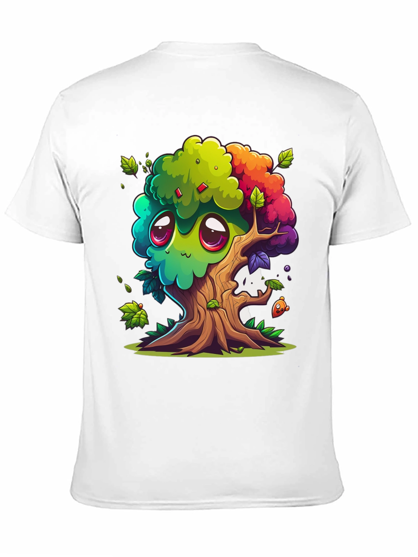 Cartoon Tree Graphic Tee - Whimsical Unisex T-Shirt