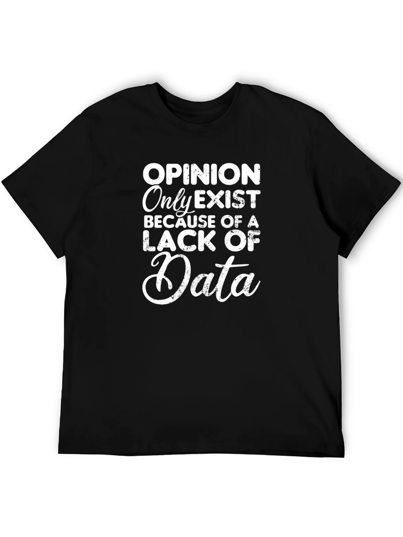 Opinion Lack Data T-Shirt: Black Cotton Blend Tee