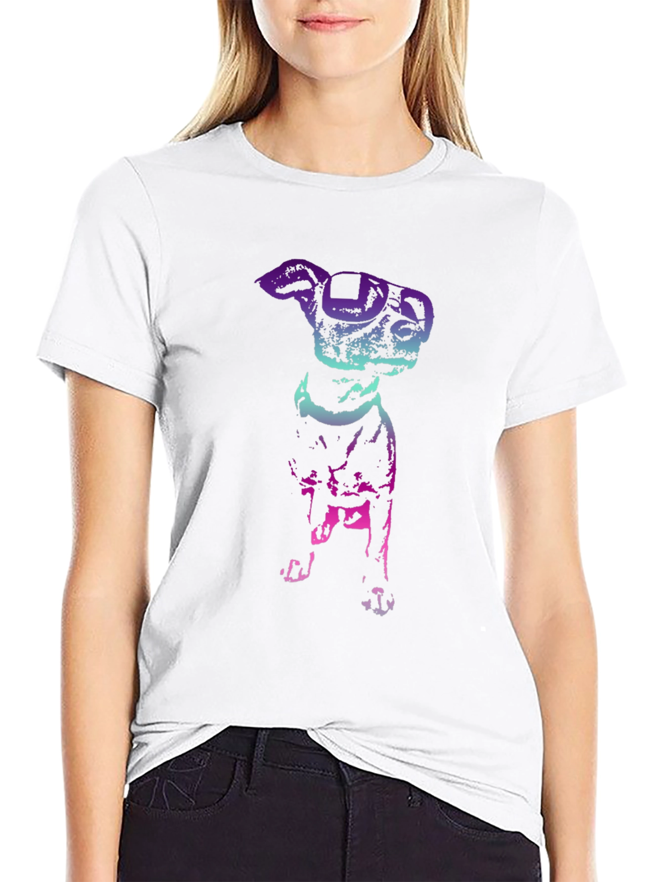 Dog with Glasses Graphic T-Shirt