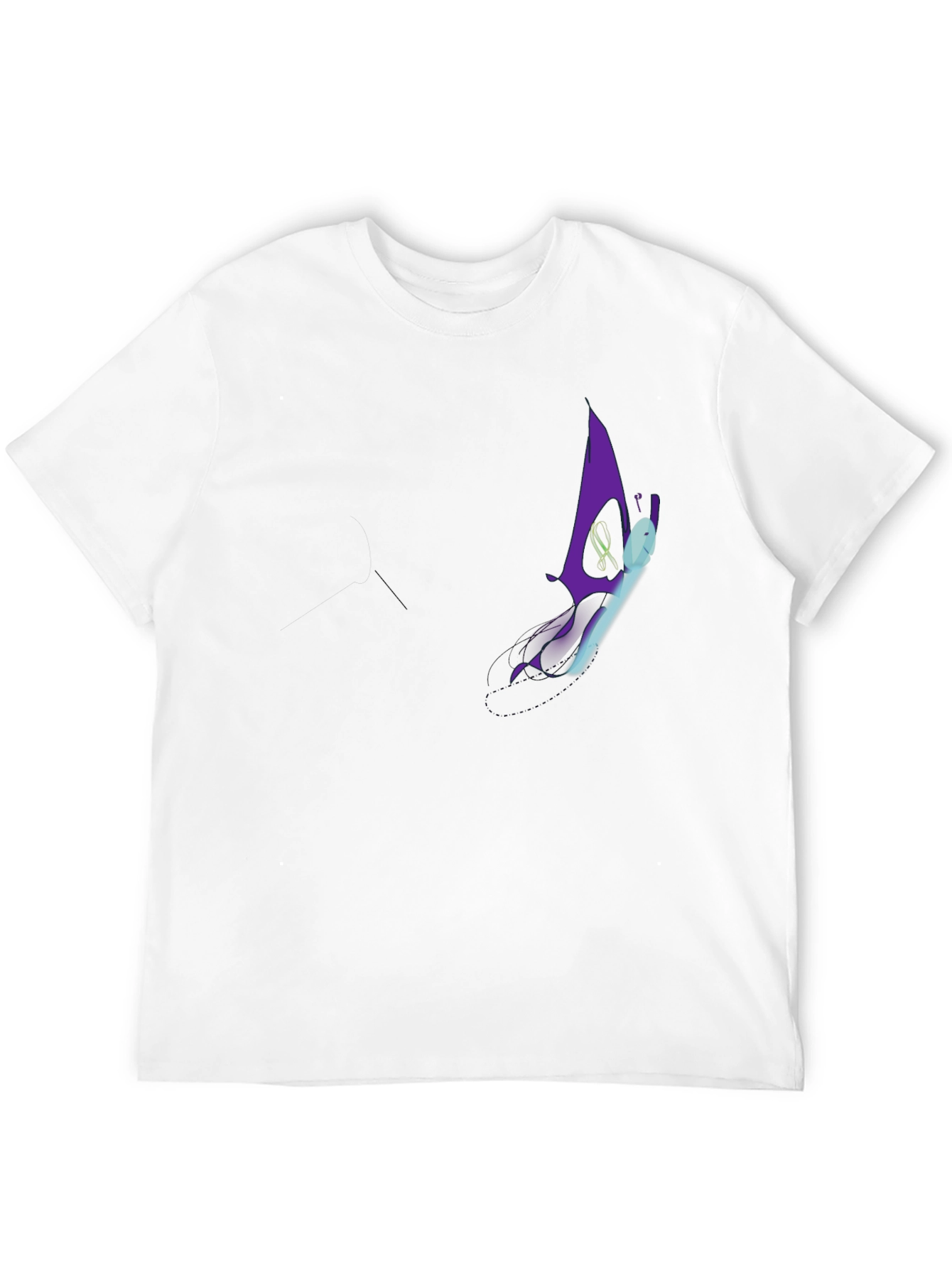 Mens Black Graphic T-Shirt - Purple Butterfly Design