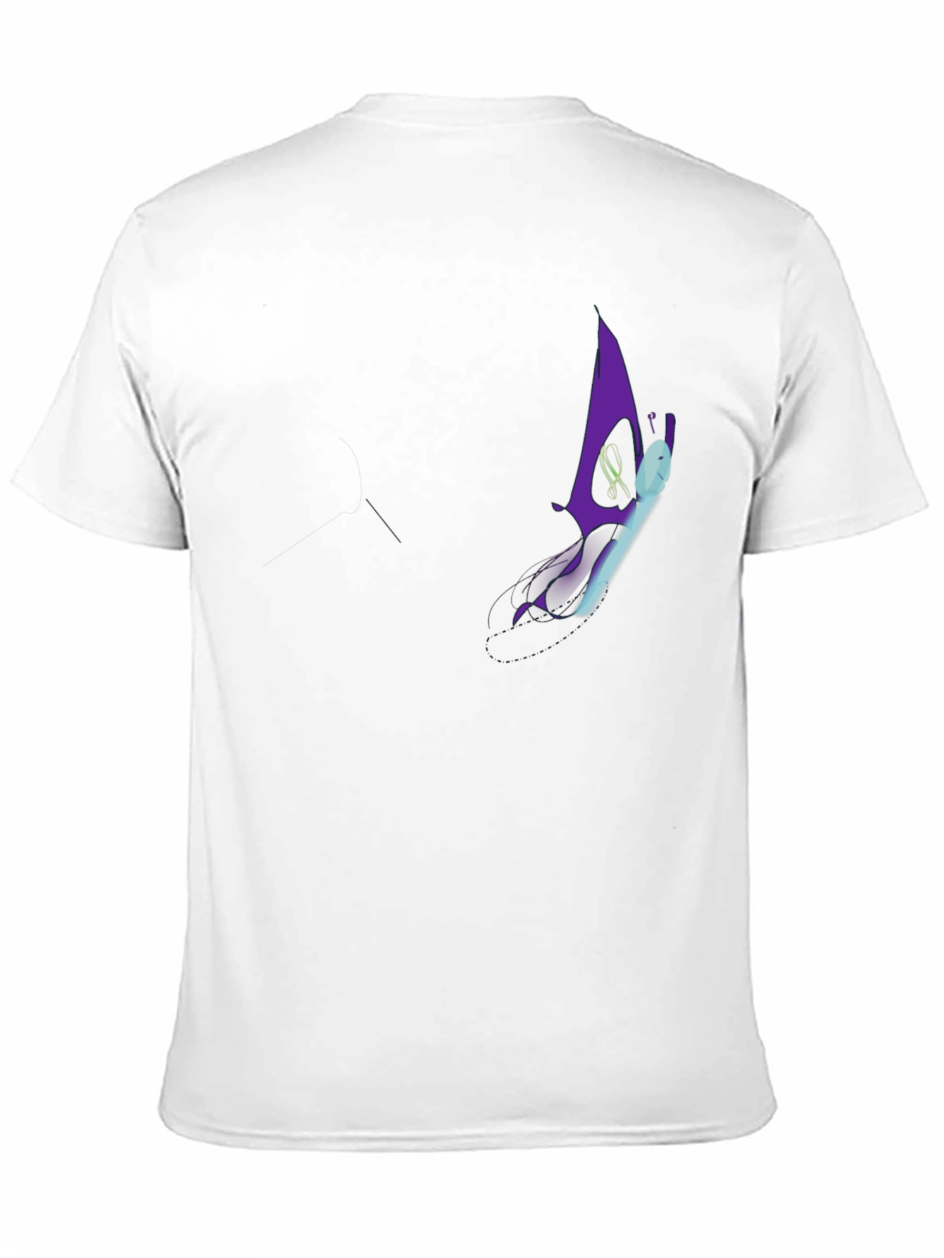 Mens Black Graphic T-Shirt - Purple Butterfly Design
