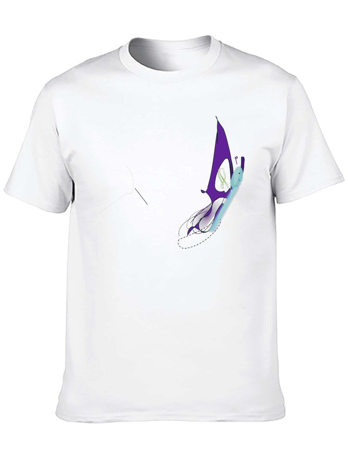 Mens Black Graphic T-Shirt - Purple Butterfly Design