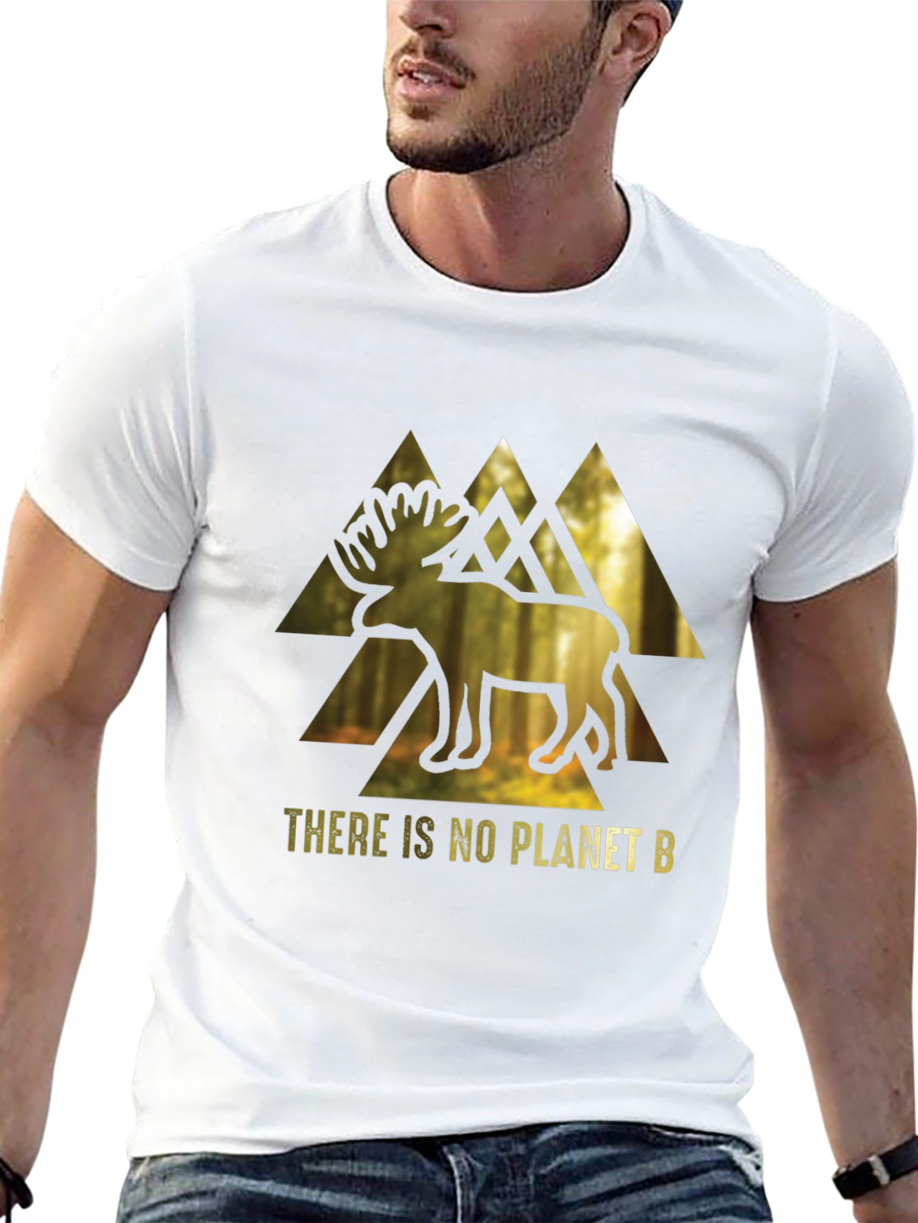 Eco-Conscious Moose Graphic T-Shirt