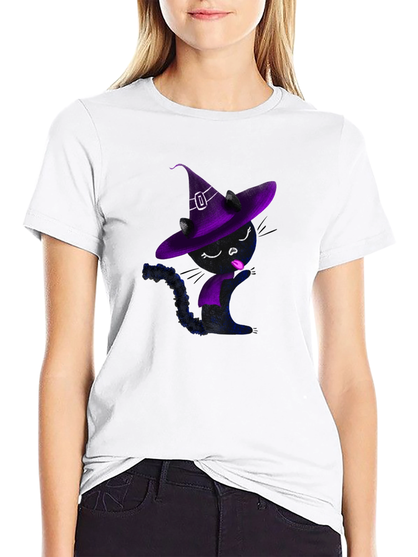 Witch Cat T-Shirt - Halloween Spooky Vibes