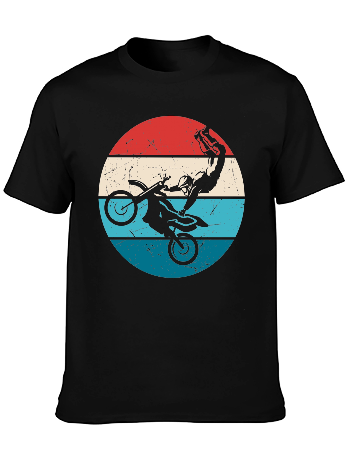 Motocross Stunt Graphic Tee - Retro Style