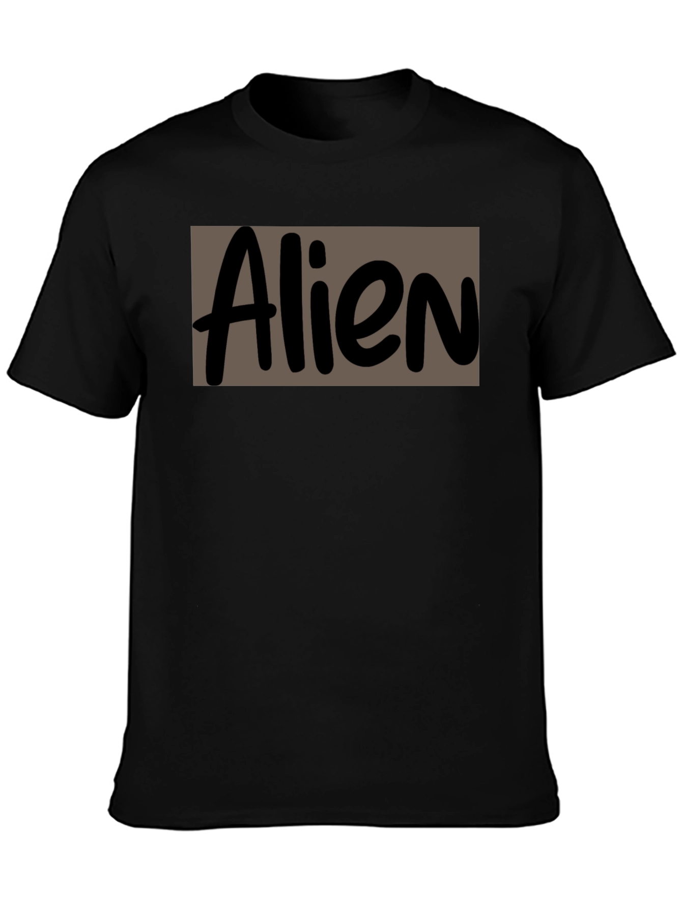 Alien Graphic Print Black Crew Neck T-Shirt