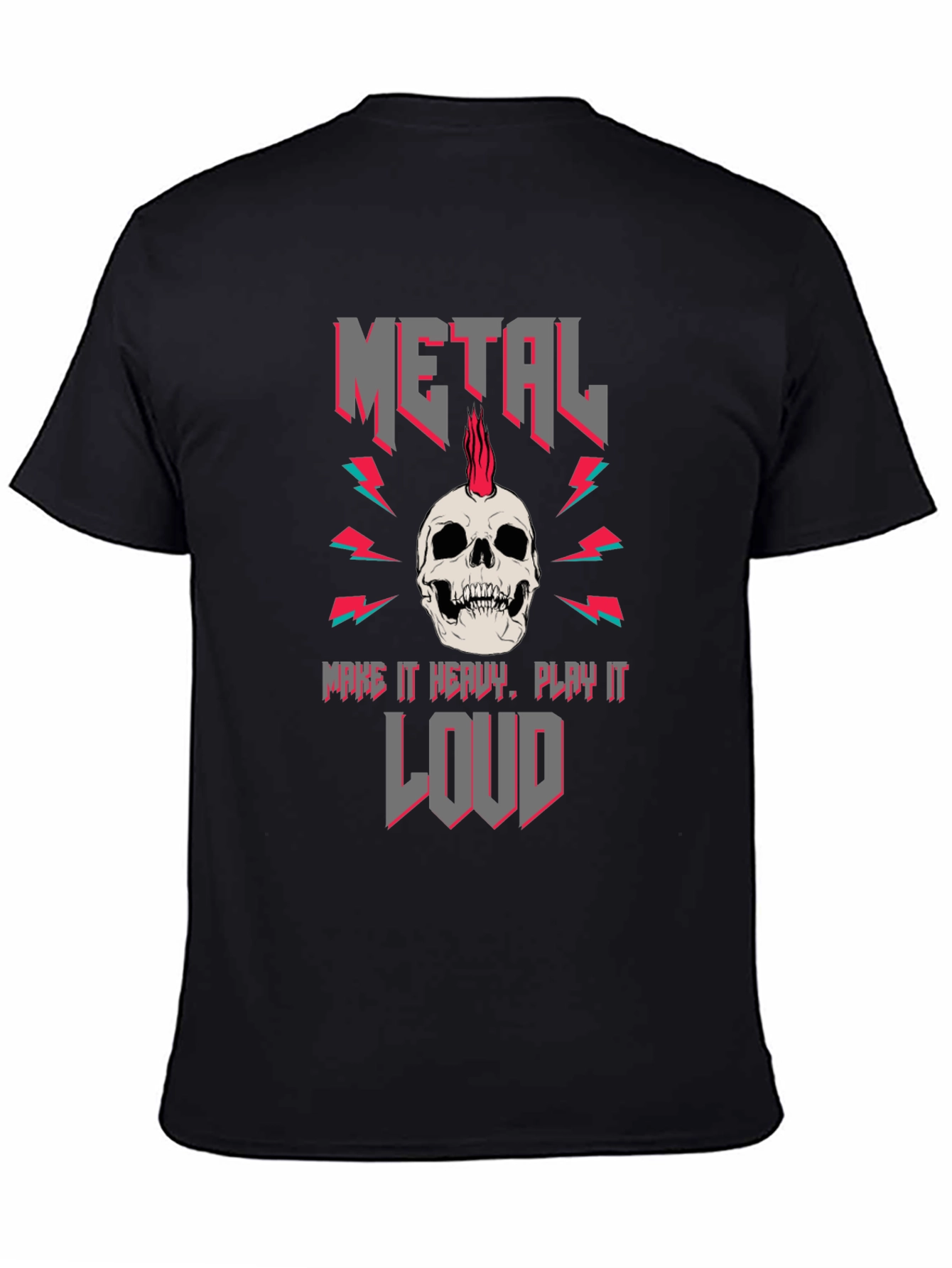Metal Skull Graphic Tee - Rock & Roll T-Shirt