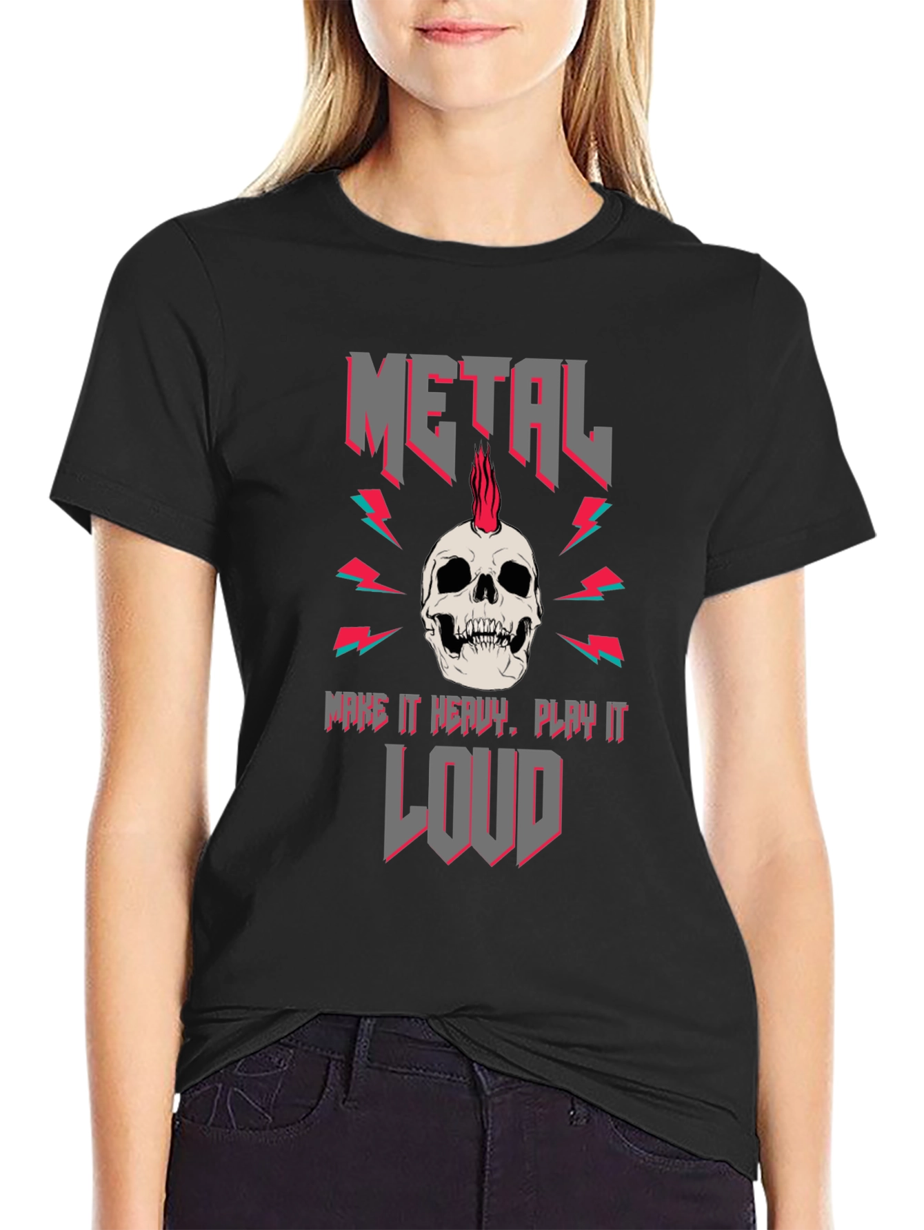 Metal Skull Graphic Tee - Rock & Roll T-Shirt