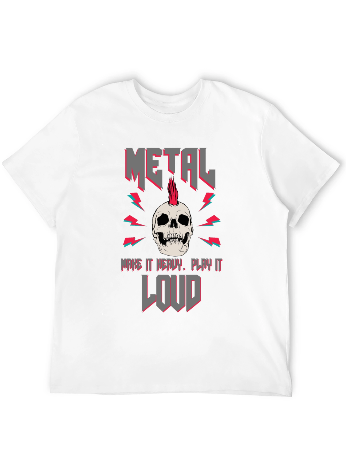 Metal Skull Graphic Tee - Rock & Roll T-Shirt