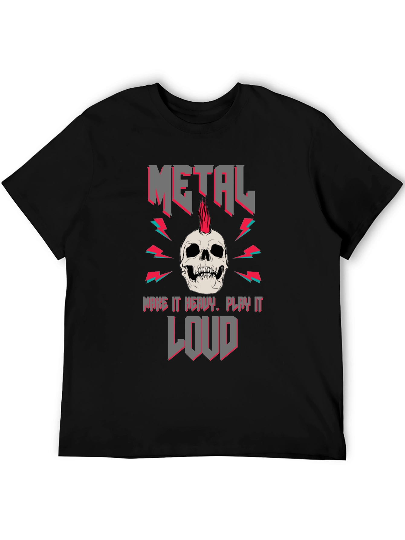 Metal Skull Graphic Tee - Rock & Roll T-Shirt