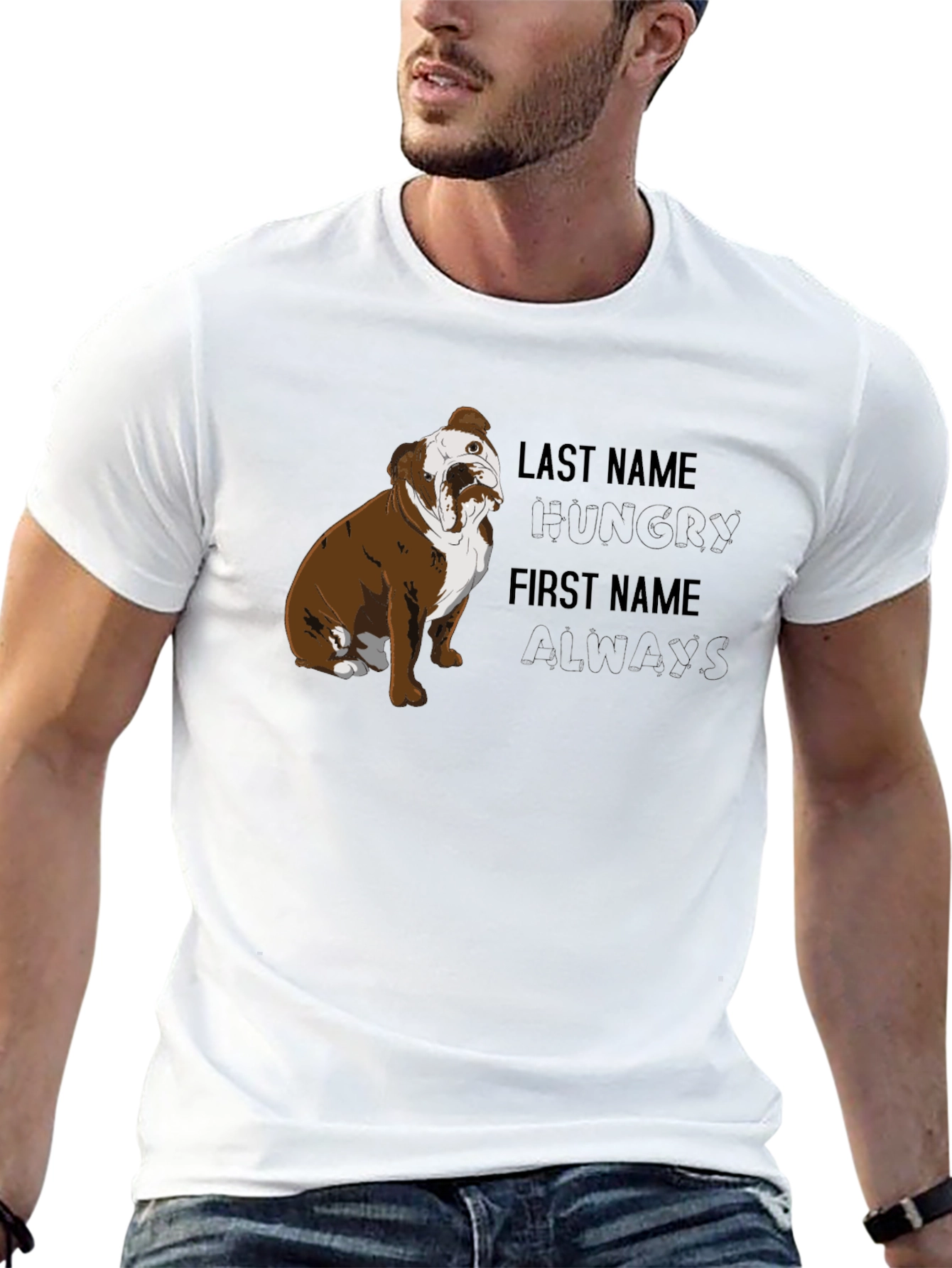 Hungry Always Bulldog Graphic T-Shirt