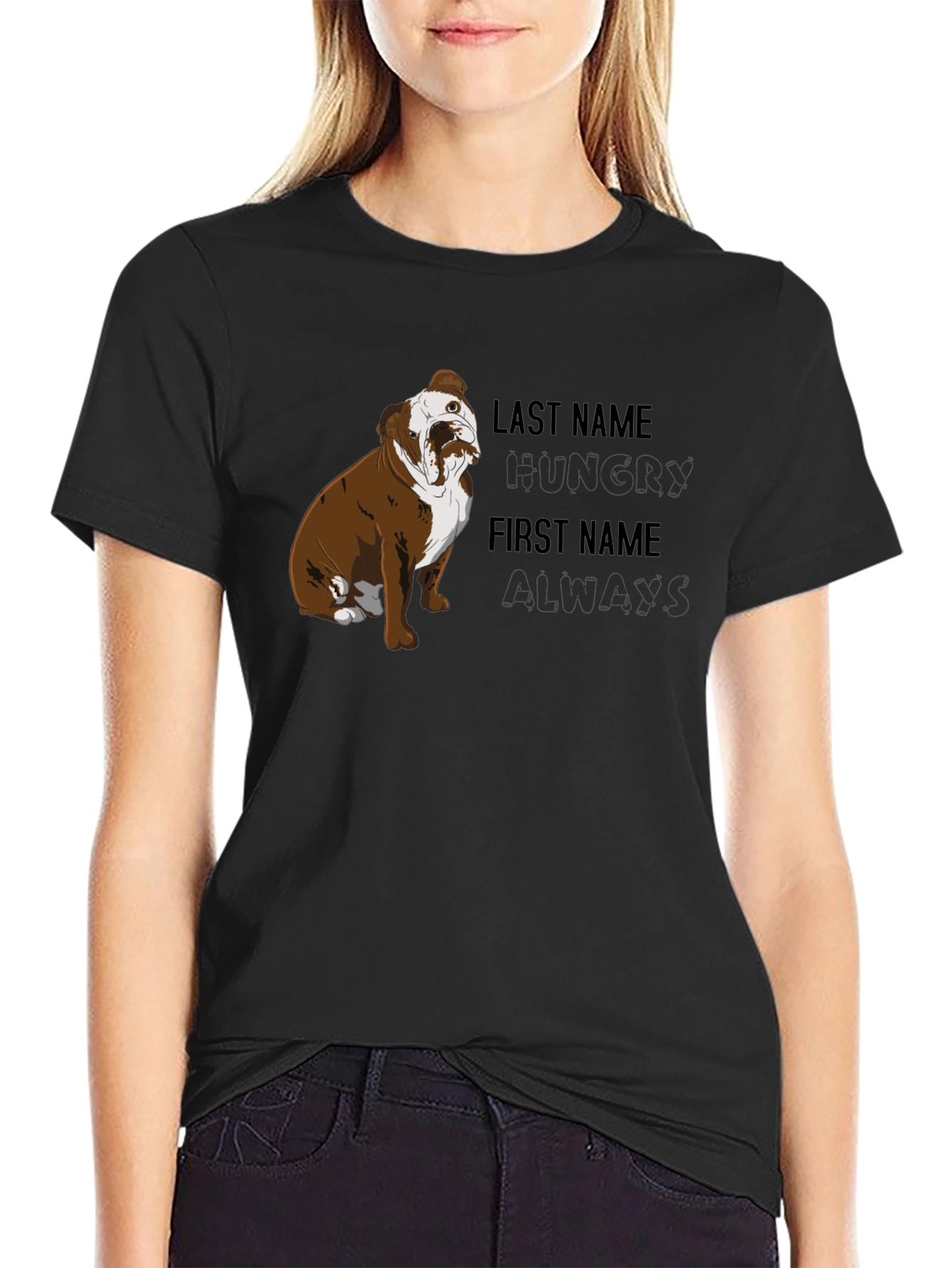 Hungry Always Bulldog Graphic T-Shirt