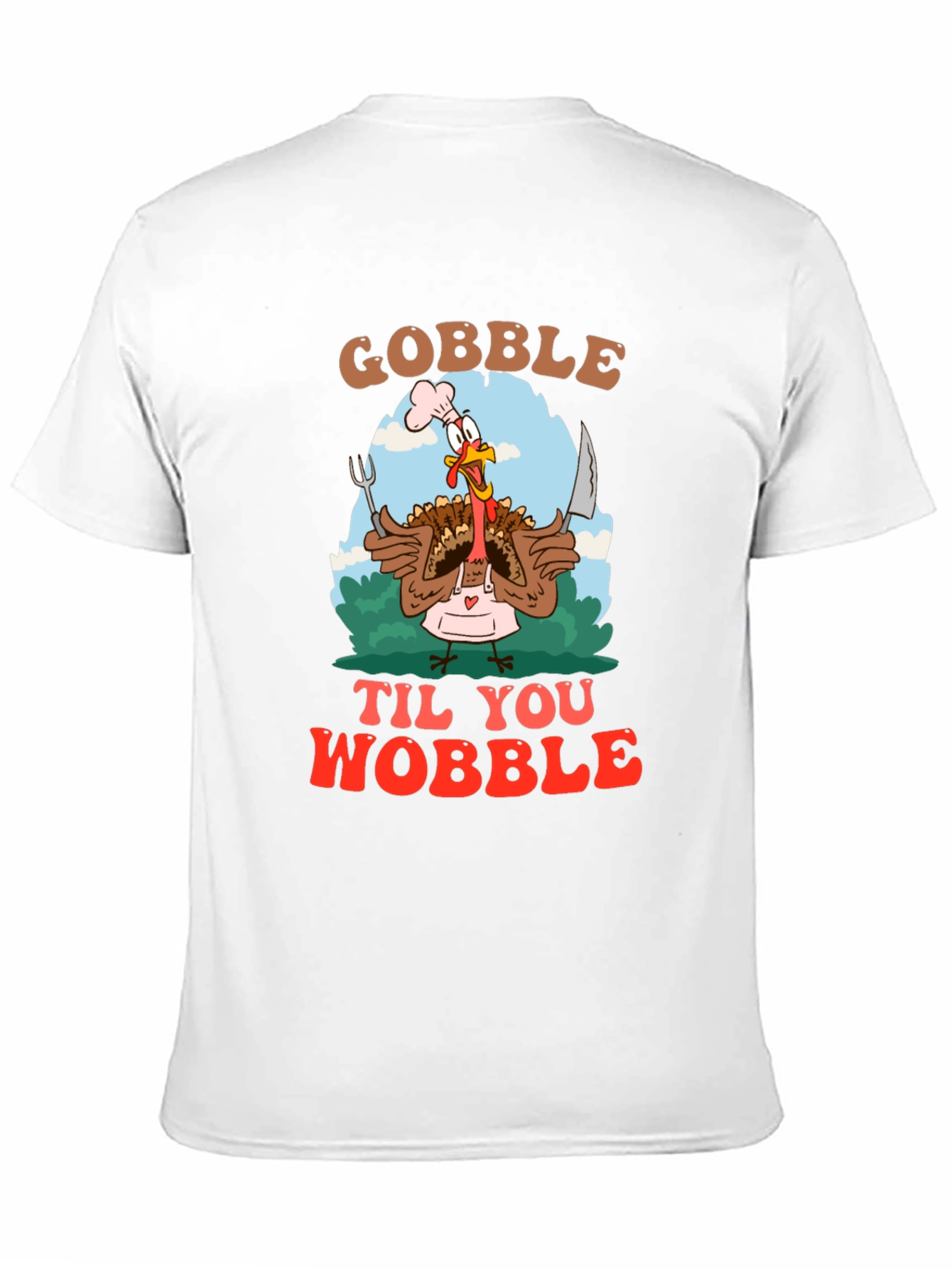Gobble Til You Wobble Thanksgiving Graphic Tee
