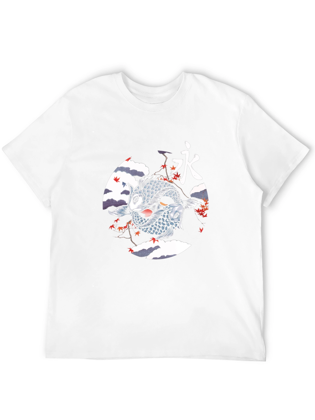 Koi Fish Yin Yang Graphic Tee - Black