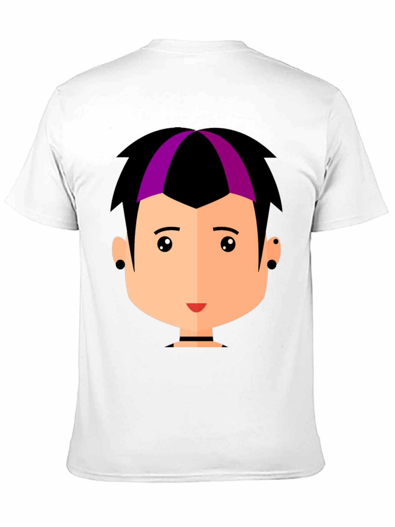 Goth Style Cartoon Face Black T-Shirt