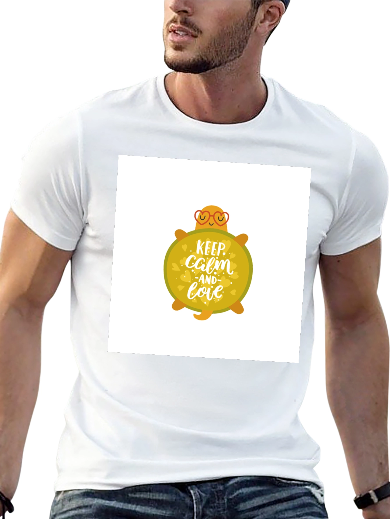 Keep Calm and Love Turtle Graphic T-Shirt