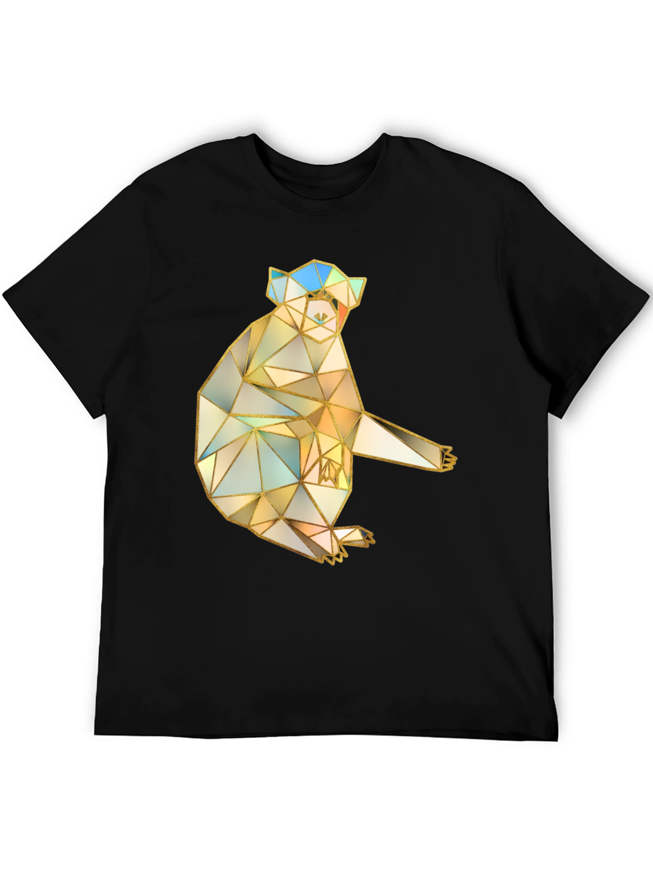 Geometric Koala Graphic Tee - Black