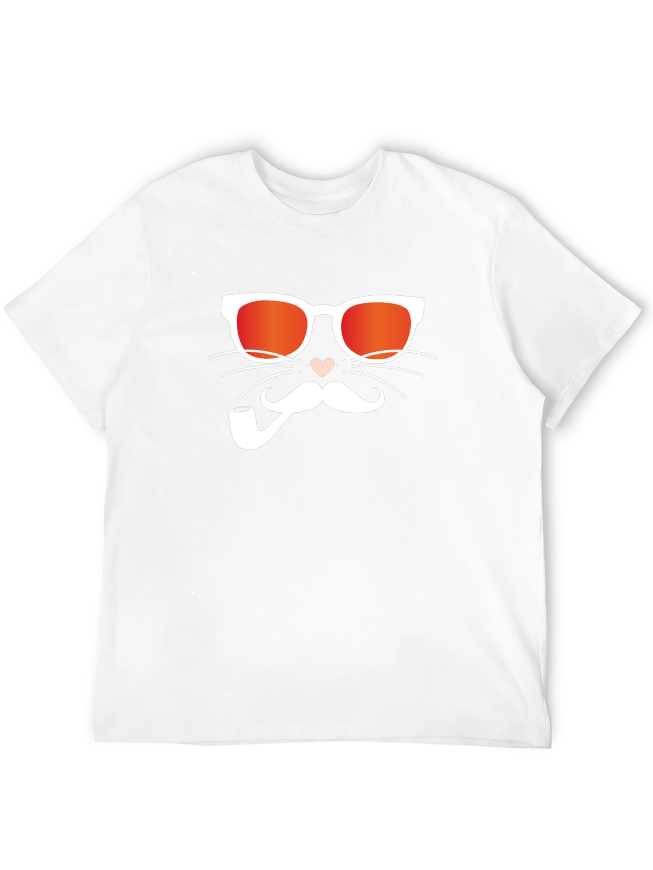 Cool Cat with Pipe Black T-Shirt