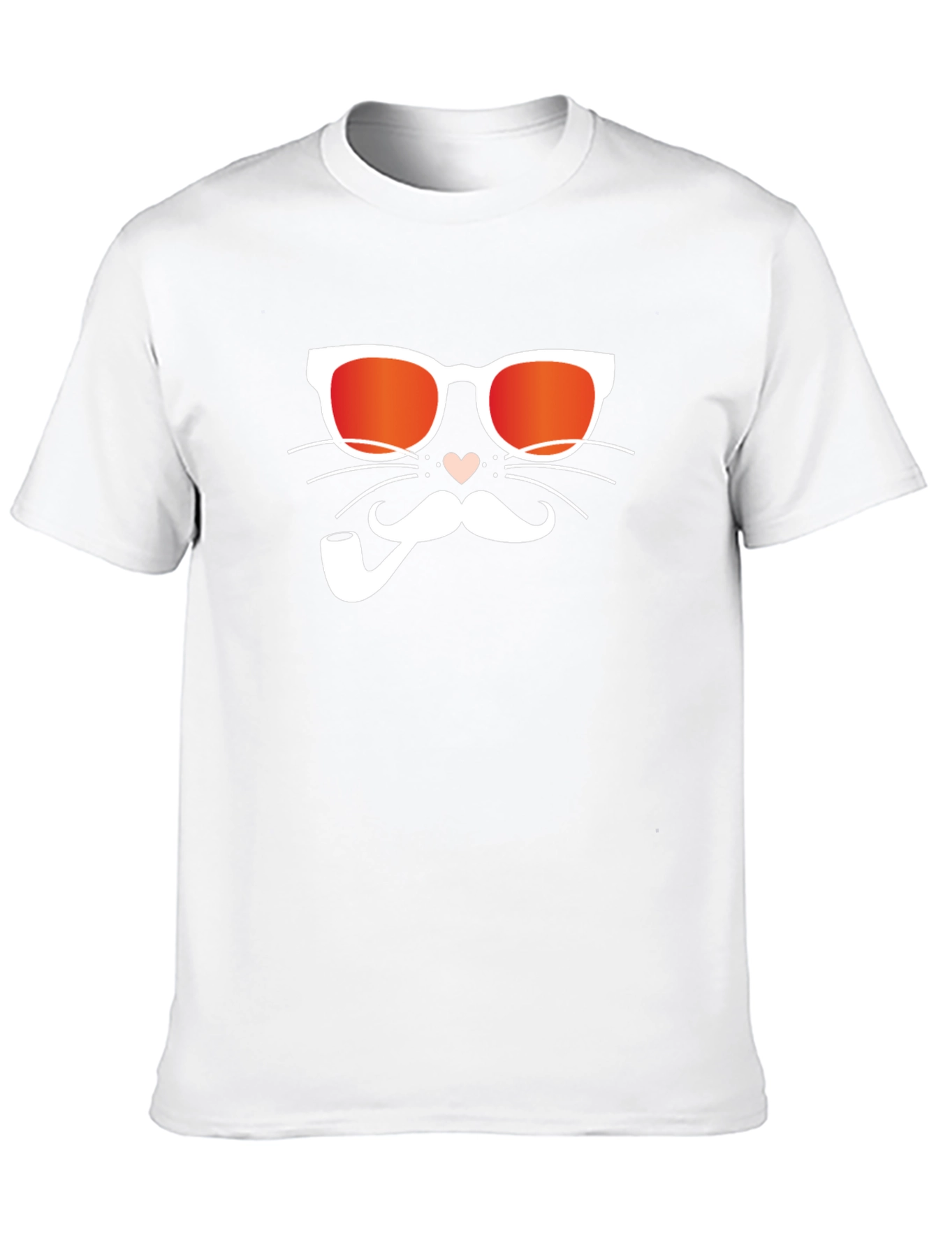 Cool Cat with Pipe Black T-Shirt