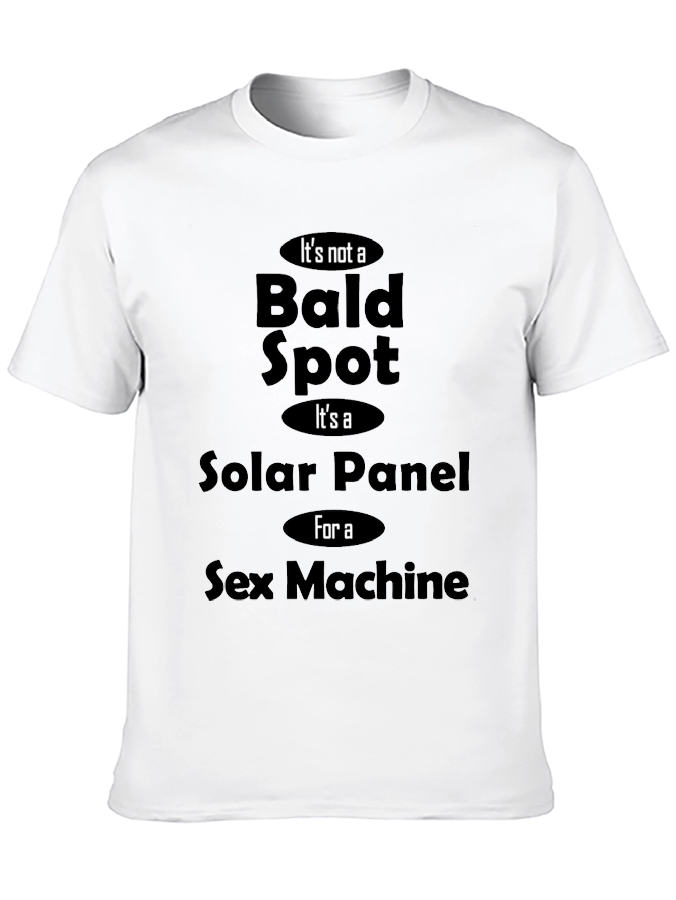 Bald Spot Solar Panel Funny Mens Black T-Shirt