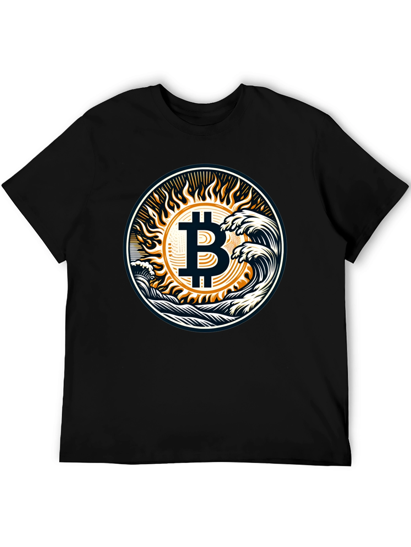 Bitcoin Wave T-Shirt - Crypto Sun Graphic Tee