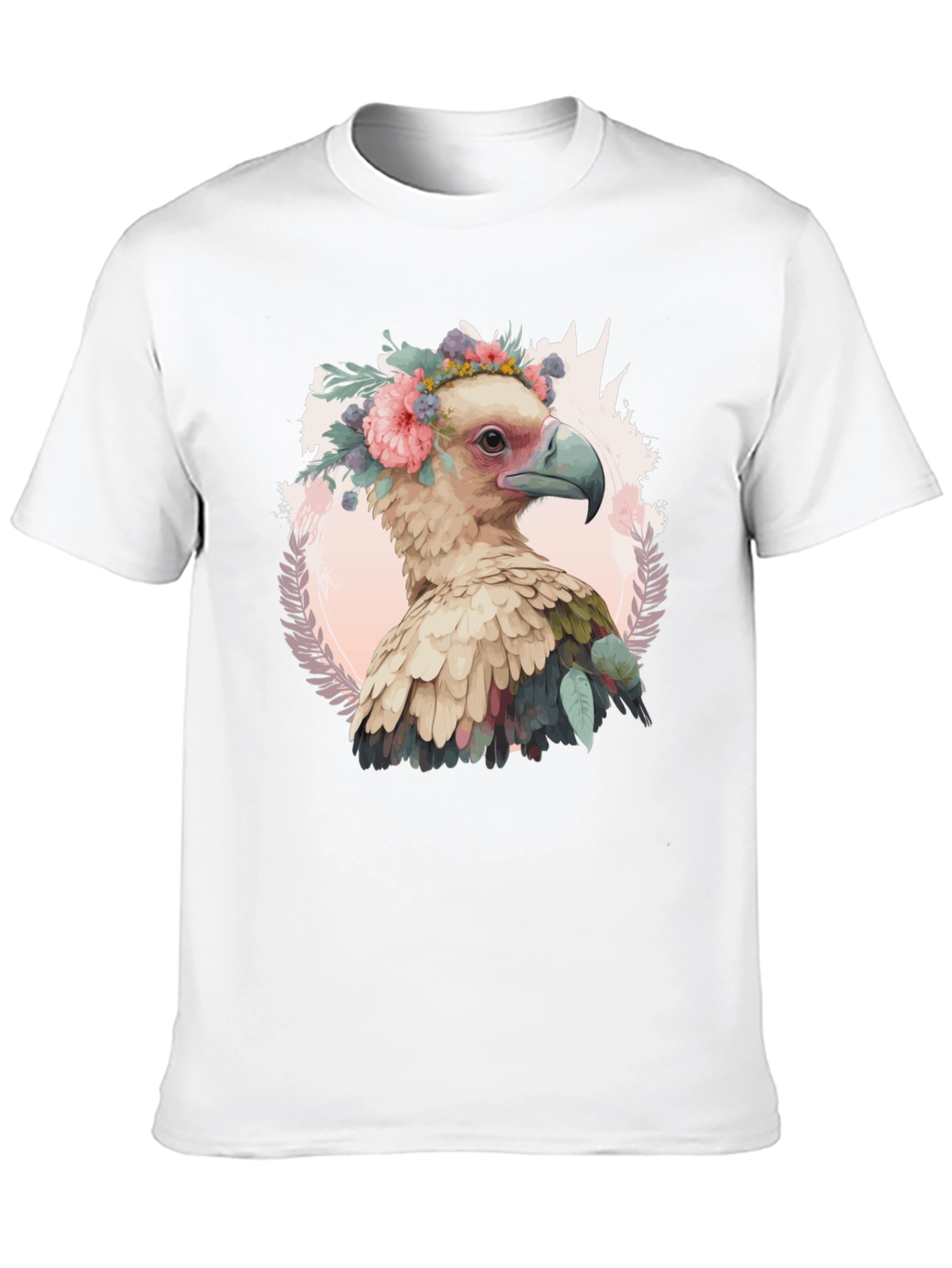 Bird with Flower Crown T-Shirt - Unique Graphic Tee