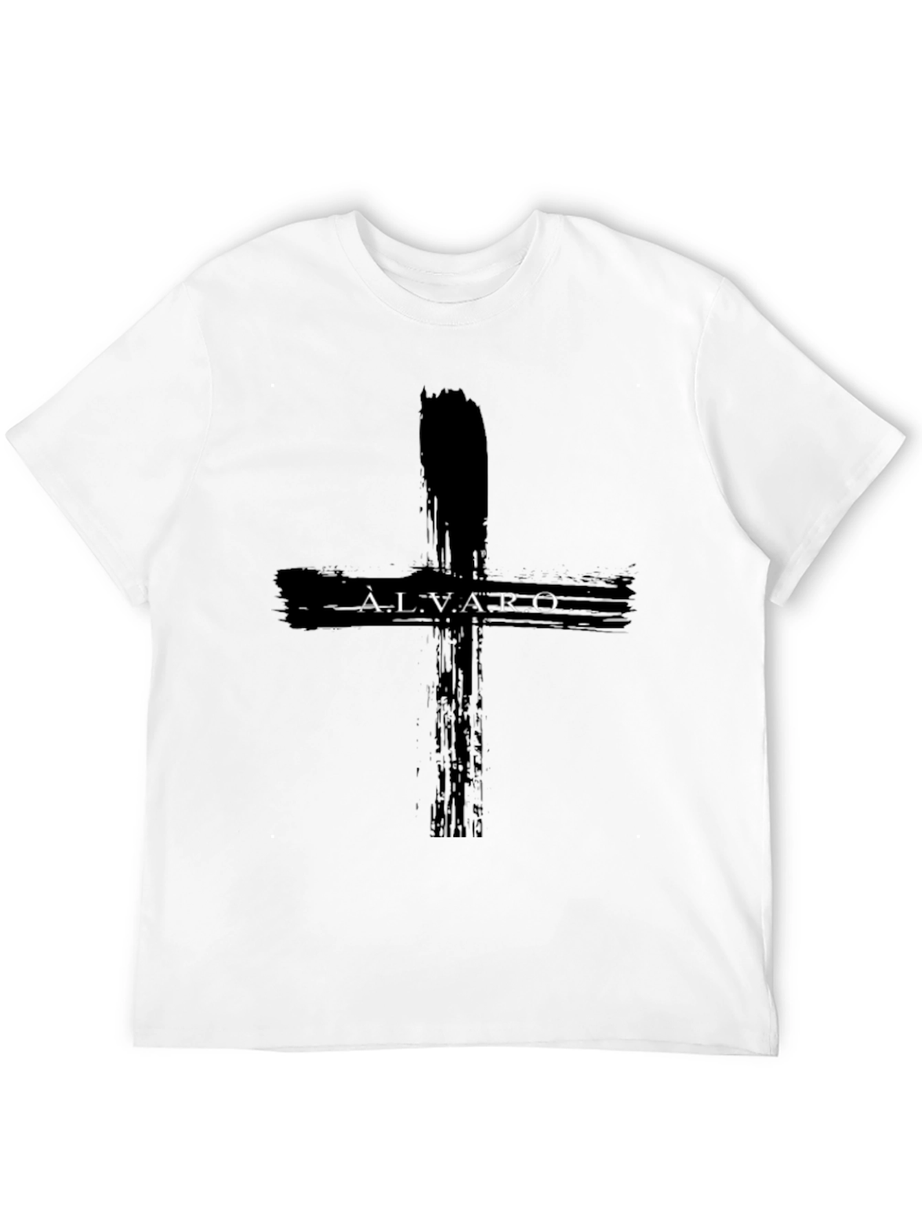 ÁLVARO Black Cross Graphic T-Shirt