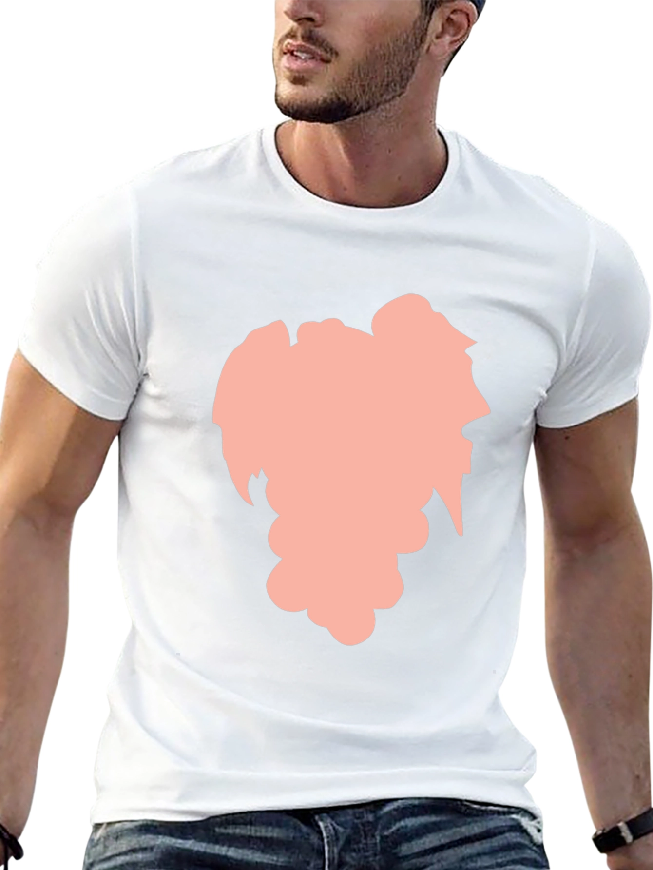 Stylish Black Graphic Tee - Abstract Silhouette Design