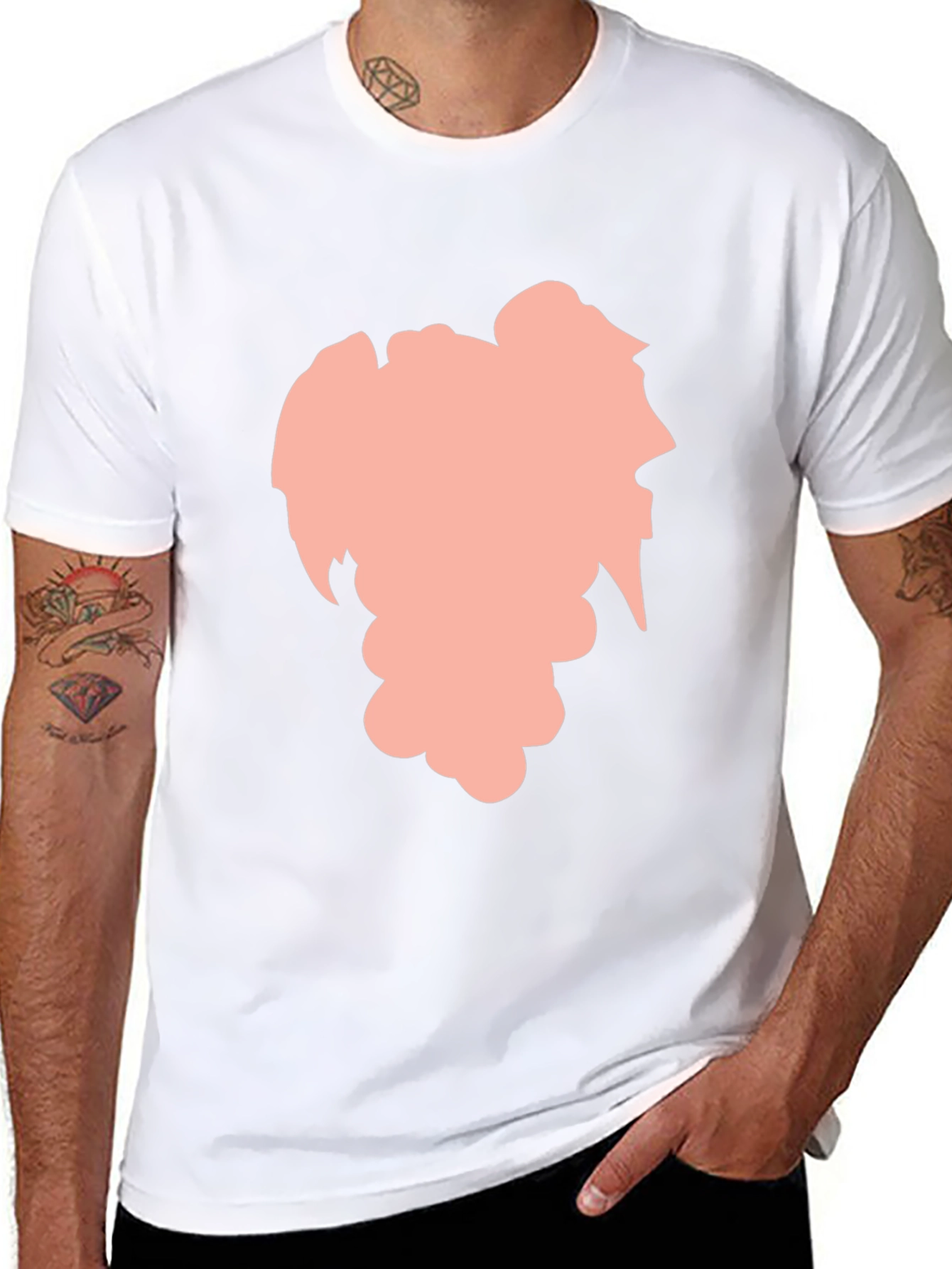 Stylish Black Graphic Tee - Abstract Silhouette Design