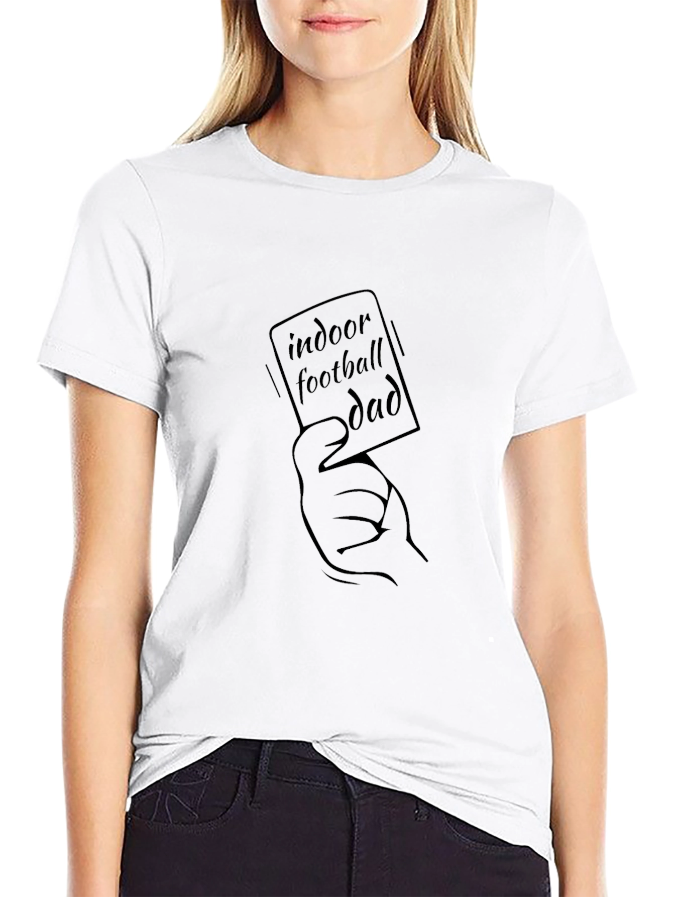 Indoor Football Dad T-Shirt - Black Graphic Tee