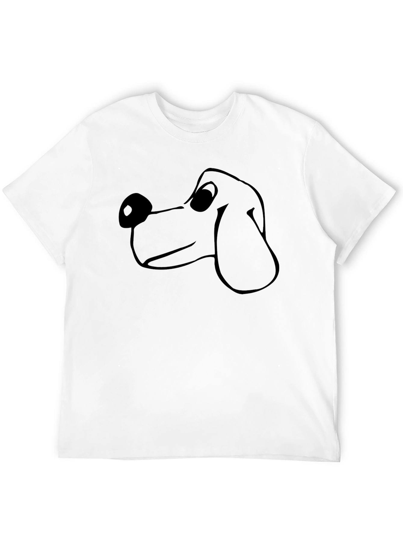 Cartoon Dog Graphic Tee - Black