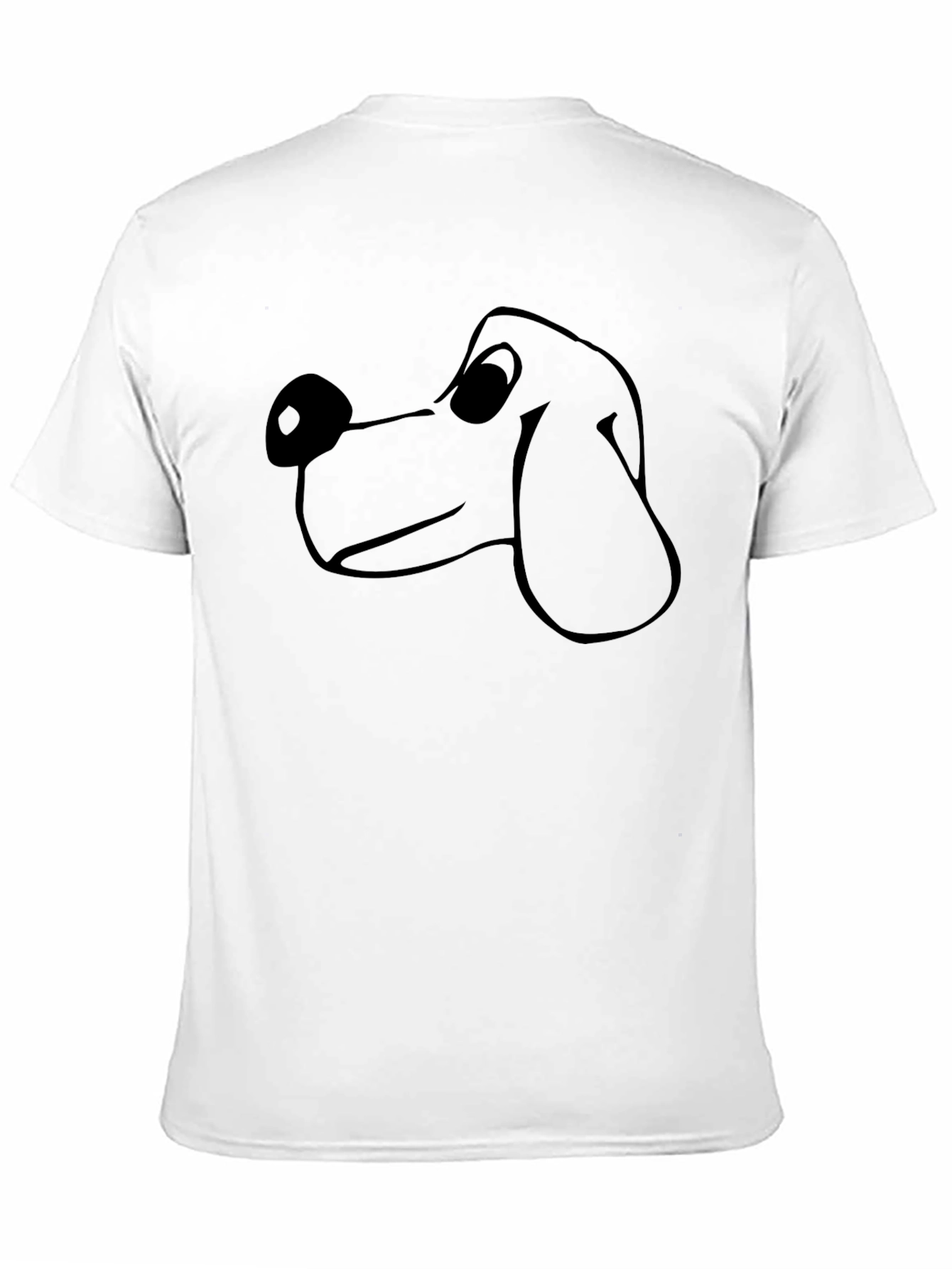 Cartoon Dog Graphic Tee - Black