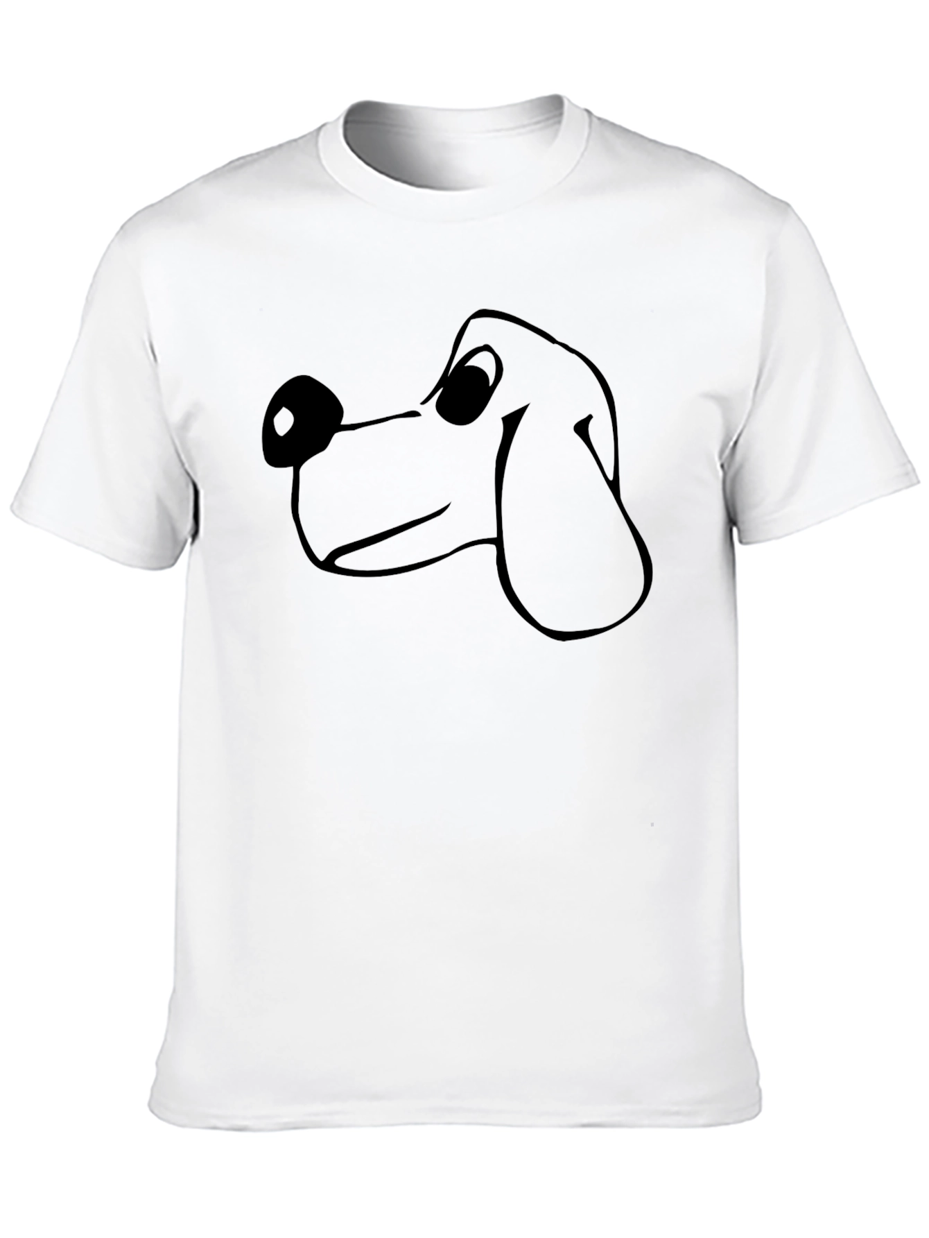 Cartoon Dog Graphic Tee - Black