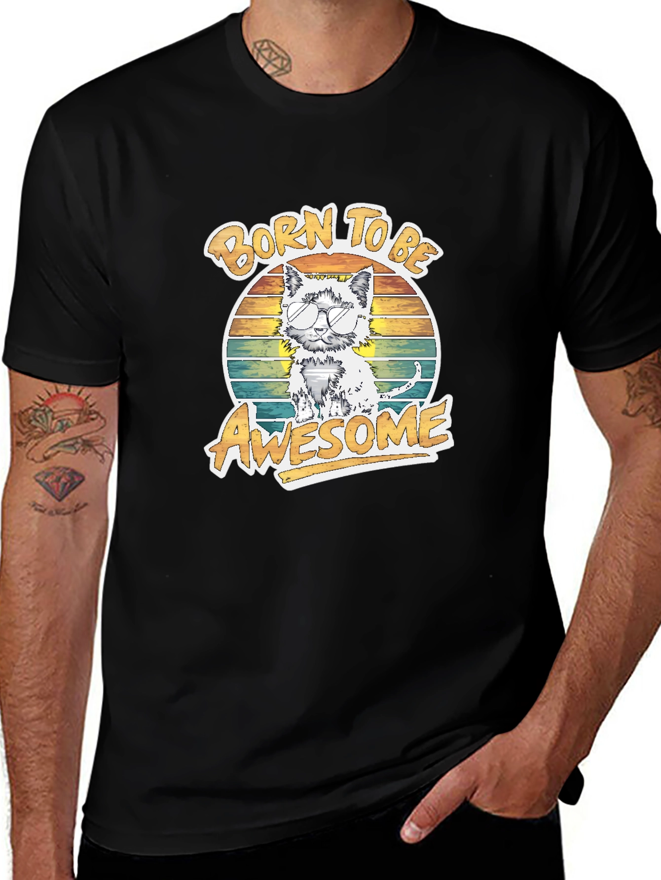 Born To Be Awesome Cat T-Shirt