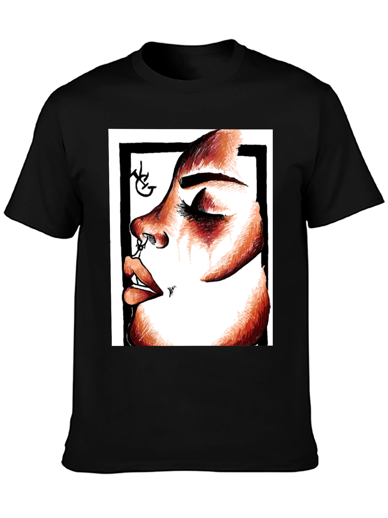 Graphic Tee: Bold Face Portrait T-Shirt