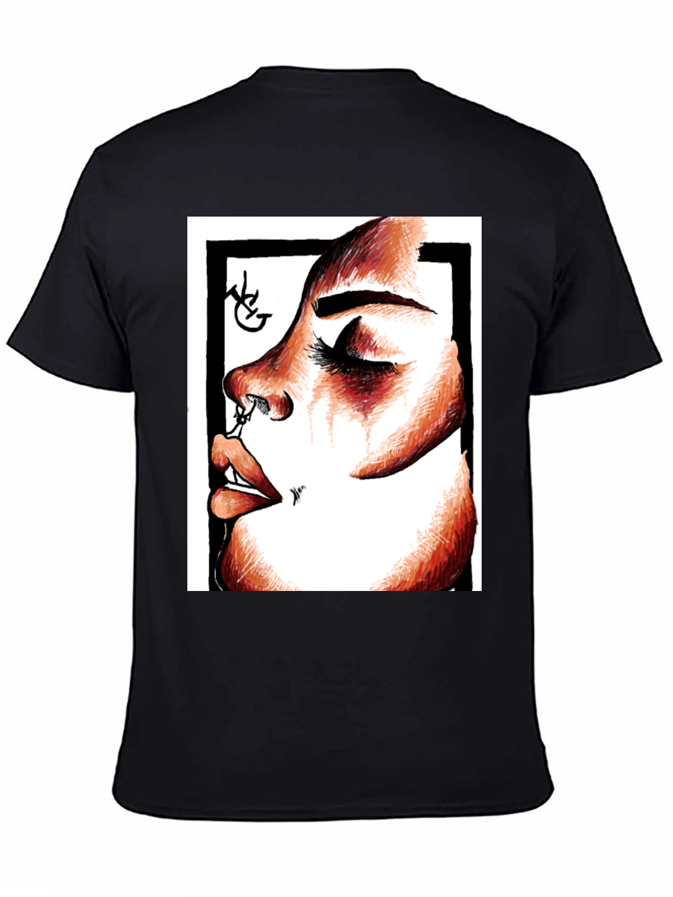 Graphic Tee: Bold Face Portrait T-Shirt