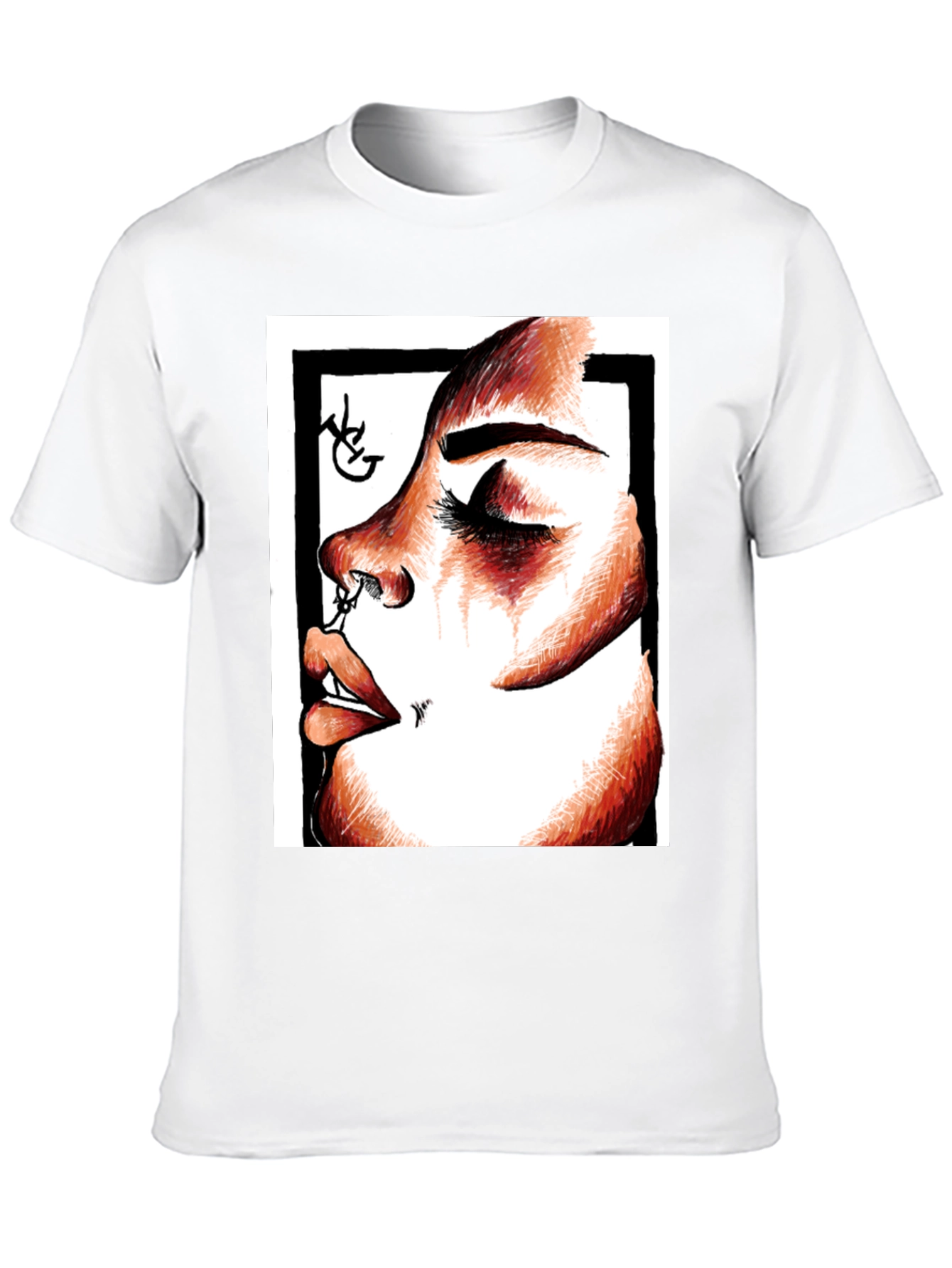 Graphic Tee: Bold Face Portrait T-Shirt