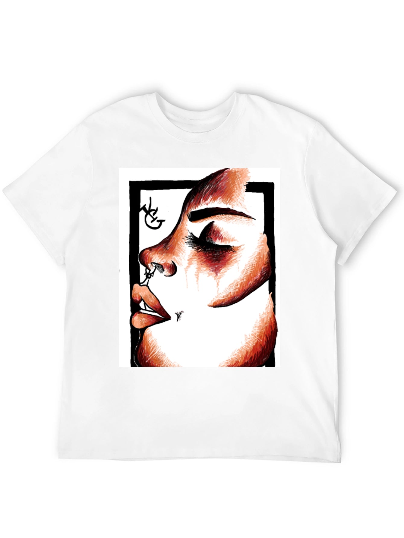 Graphic Tee: Bold Face Portrait T-Shirt