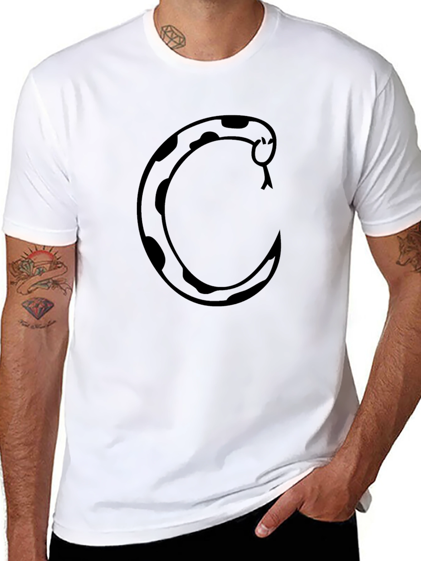 Snake Graphic Tee - Cool Black T-Shirt