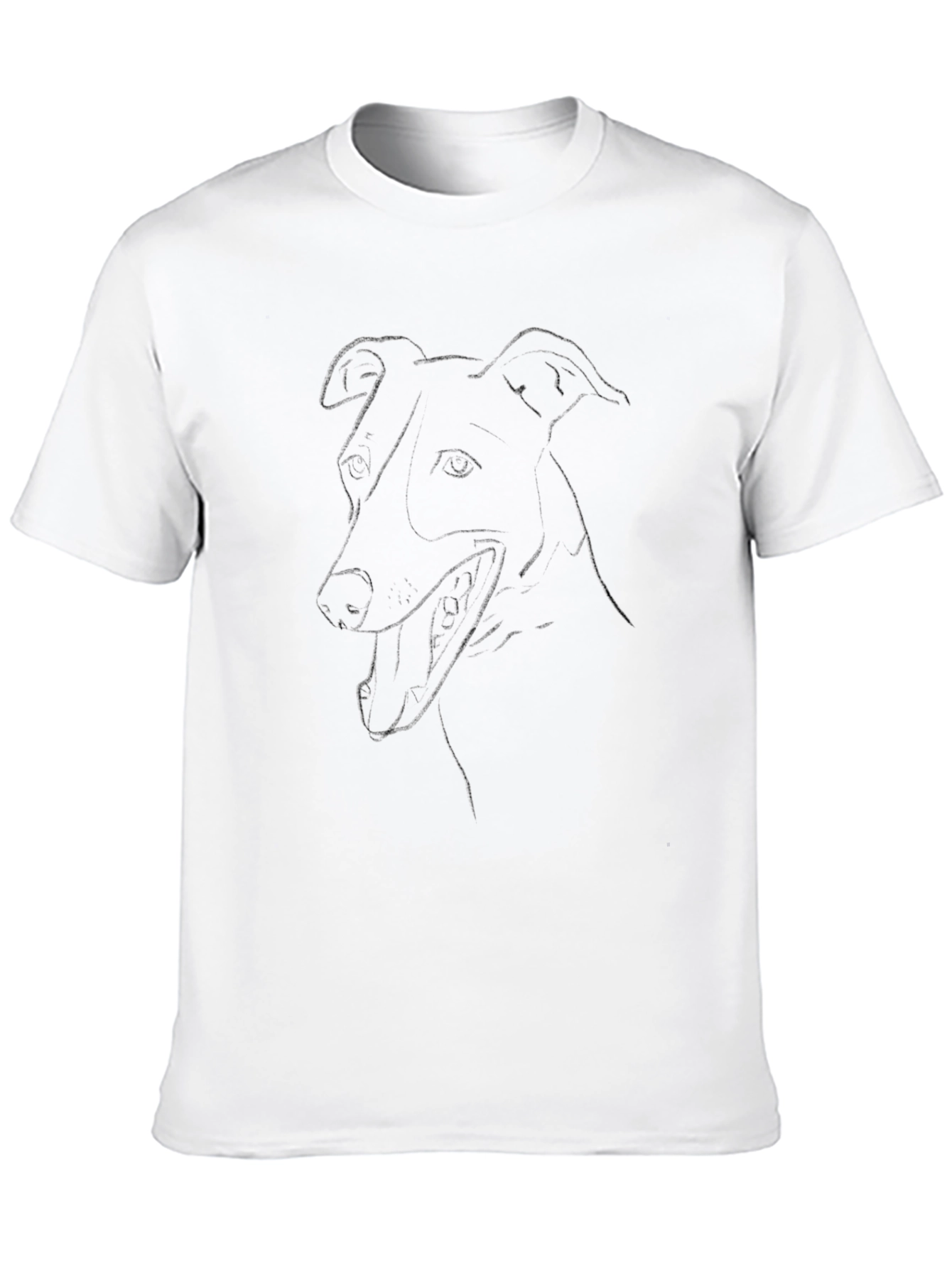 Dog Line Art Tee - Black Graphic T-Shirt