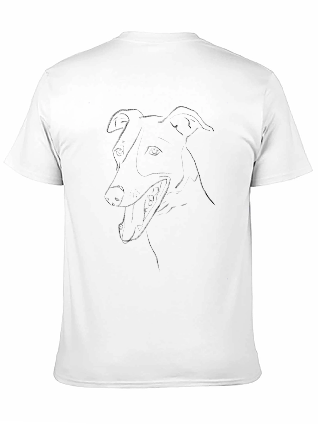 Dog Line Art Tee - Black Graphic T-Shirt