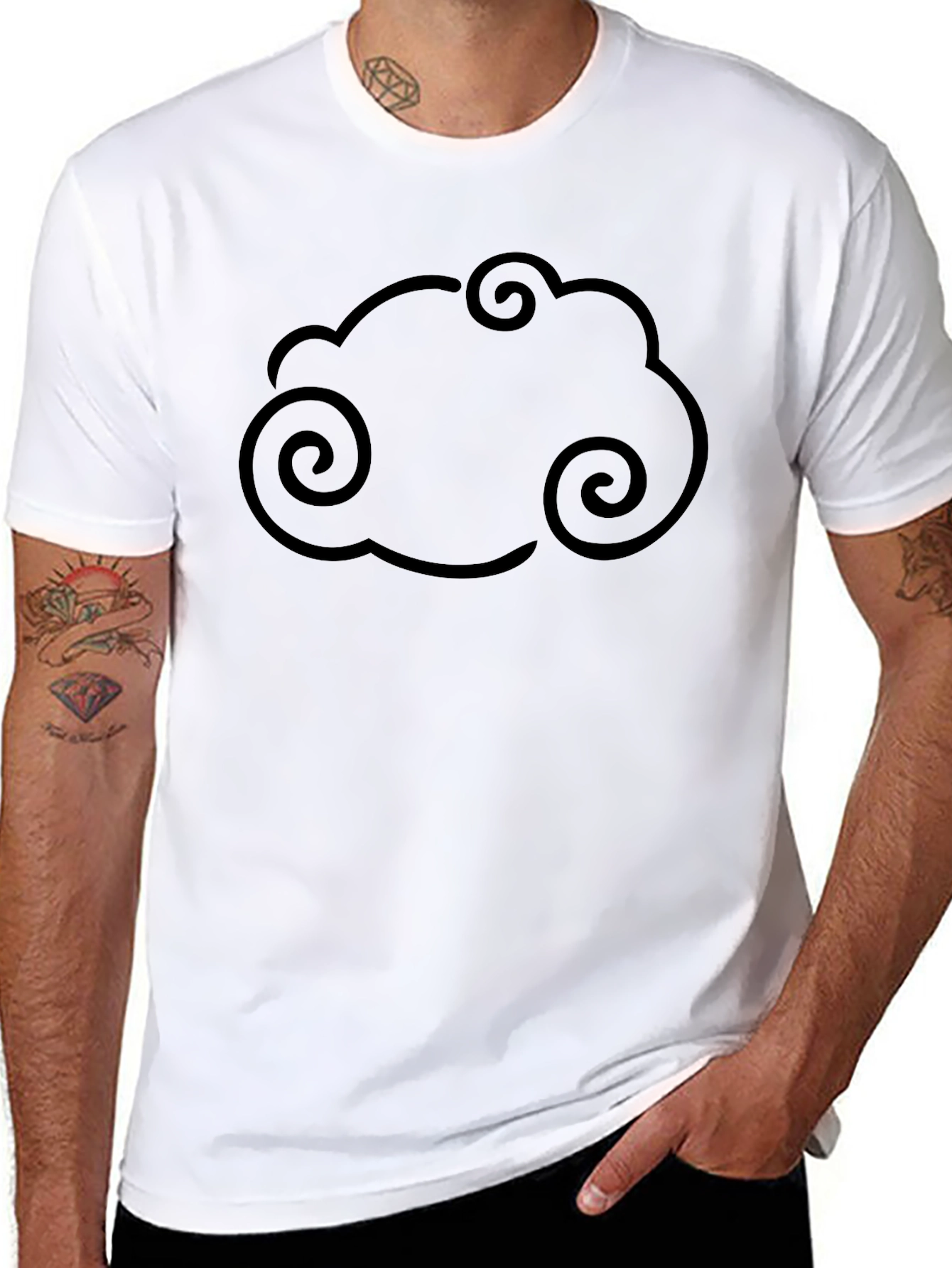 Cloud Swirl Graphic Tee - Black