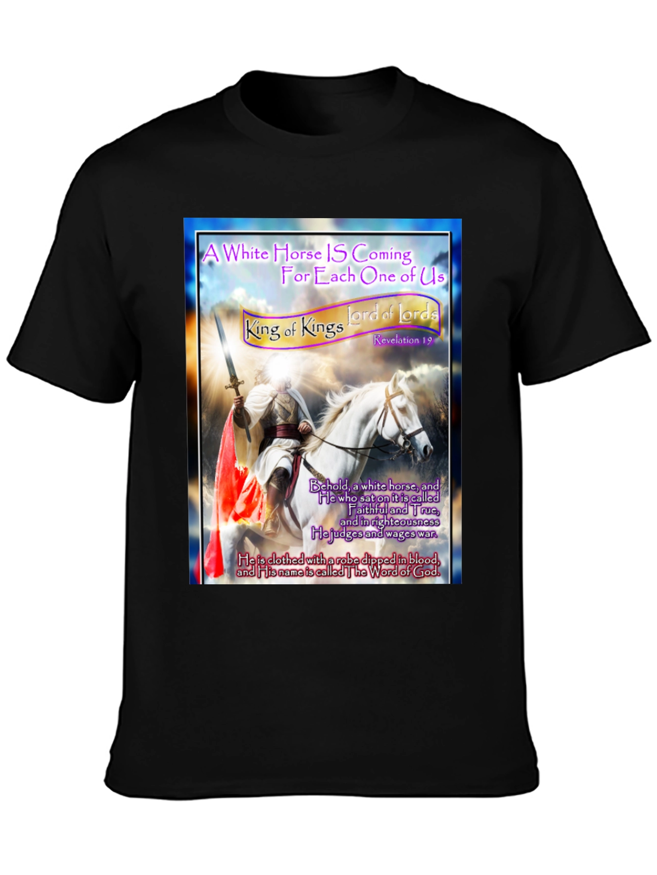 White Horse Rider Graphic T-Shirt