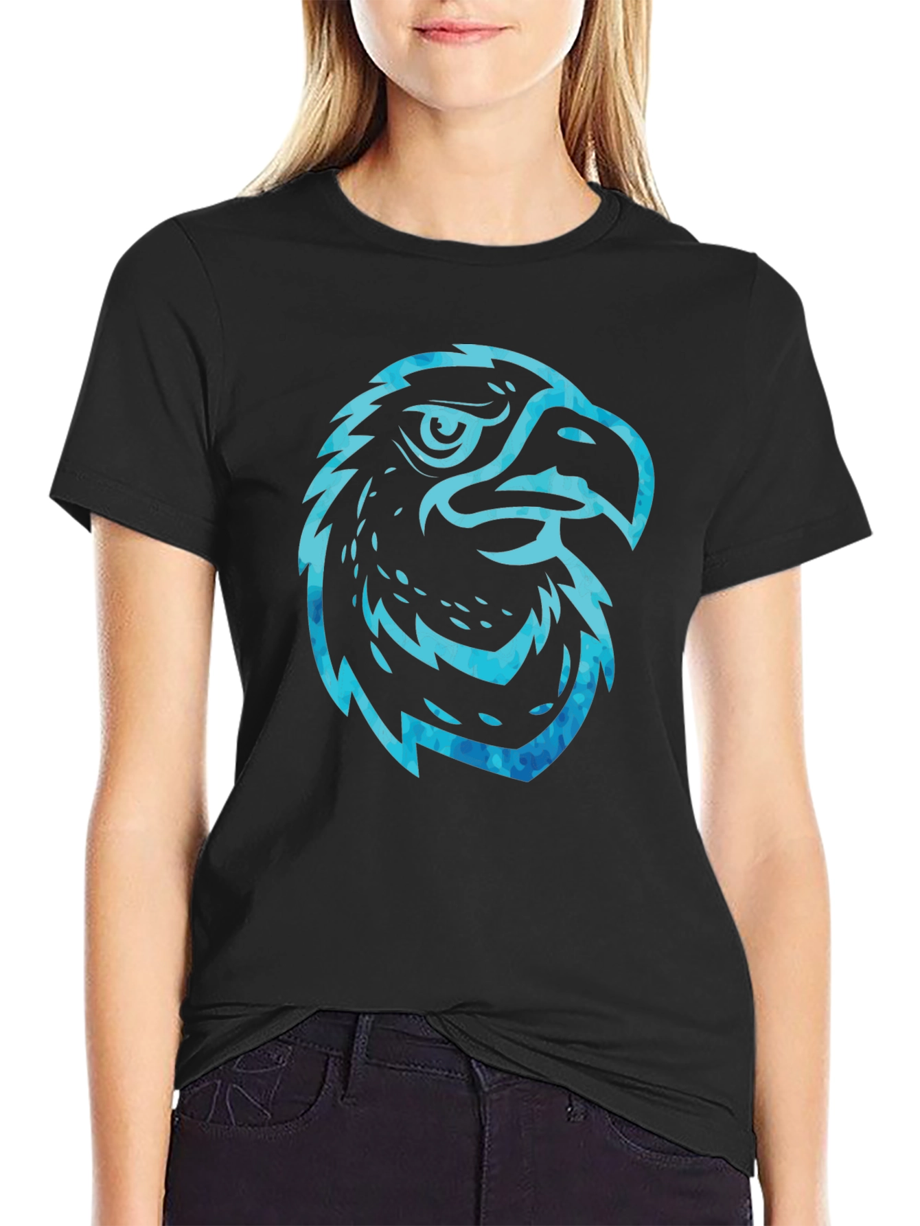 Mens Black Eagle Graphic T-Shirt