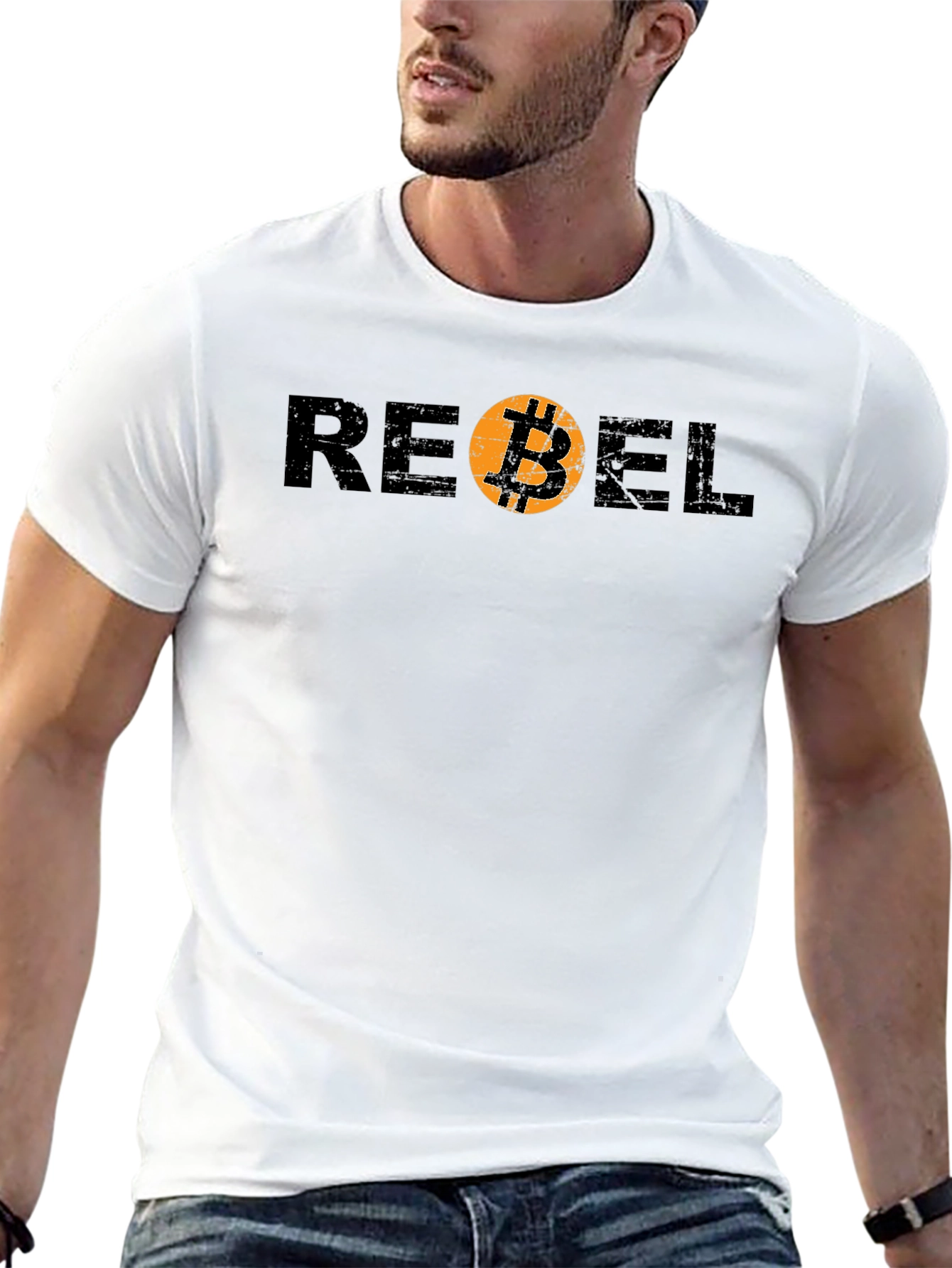 Rebel Bitcoin Graphic Tee - Crypto Currency Shirt